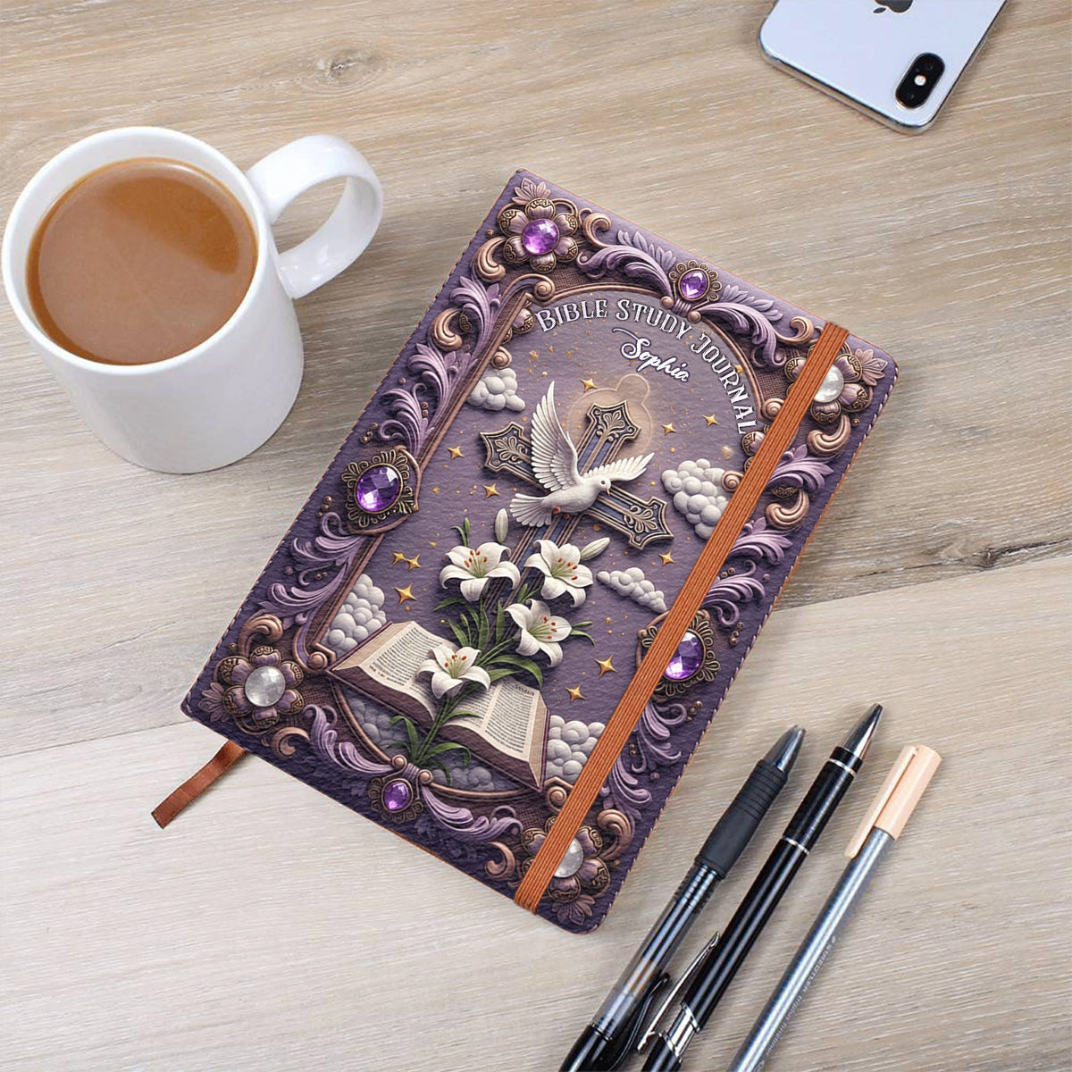 Journal d'étude biblique - Journal chrétien personnalisé en cuir