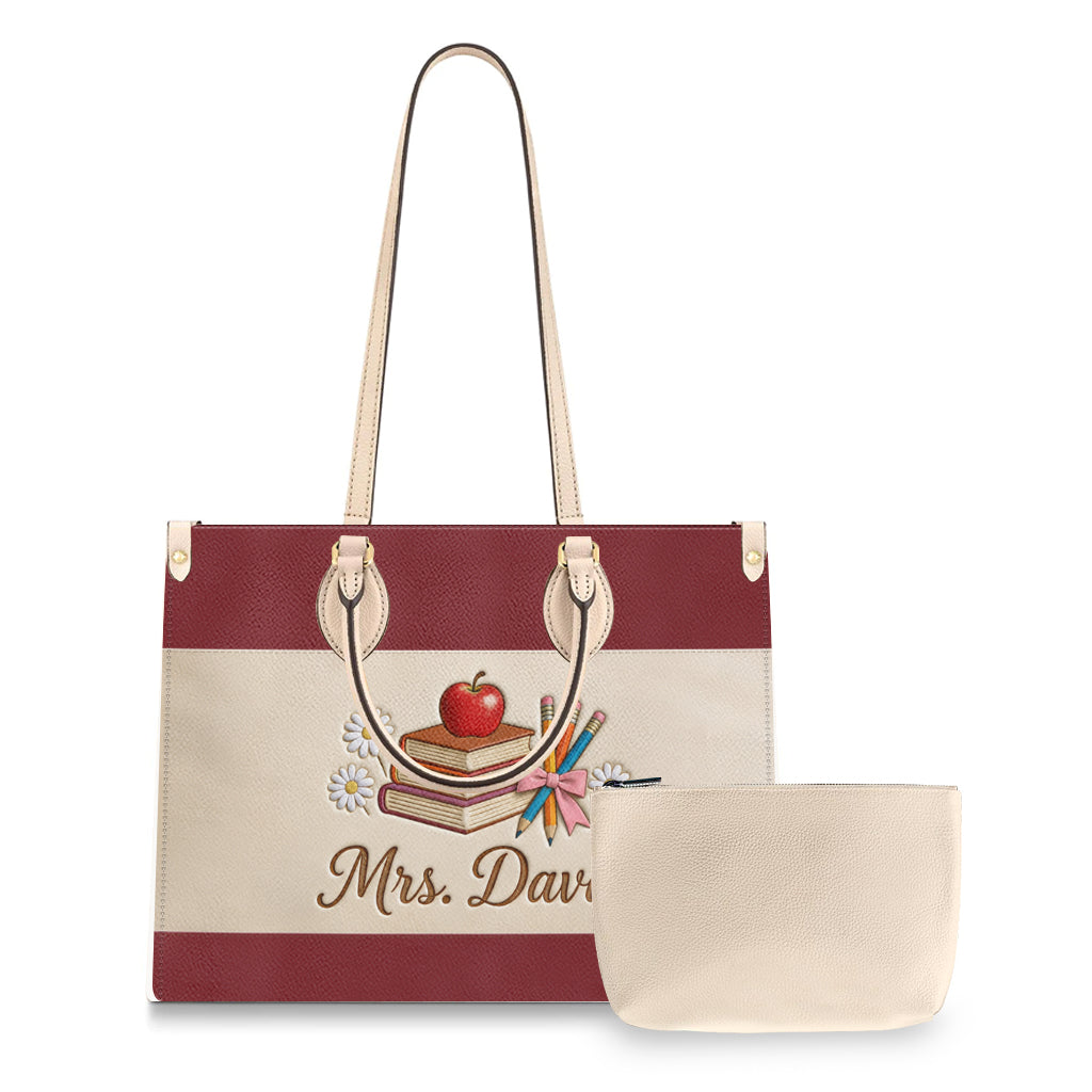 Teacher Gifts - Personalized Teacher Leather Handbag