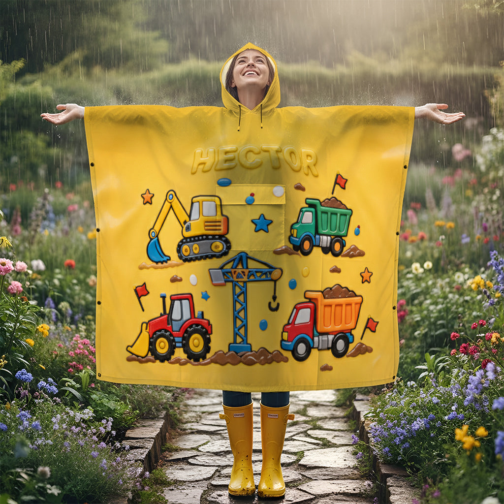 Cadeau unique pour enfant - Poncho imperméable personnalisé pour enfant
