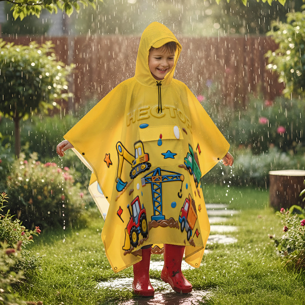 Cadeau unique pour enfant - Poncho imperméable personnalisé pour enfant