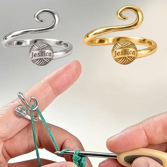 Adjustable Knitting Crocheting Loop Ring - Personalized Crocheting Adjustable Shaped Ring