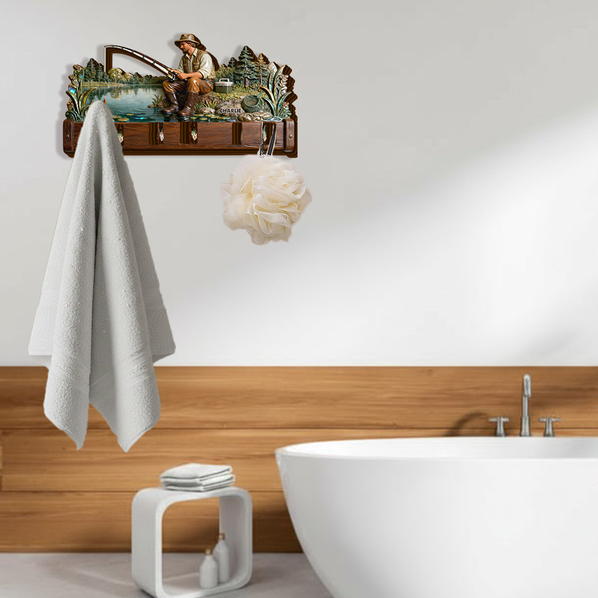 Fishing Life - Personalized Fishing Shaped Hanging Organizer