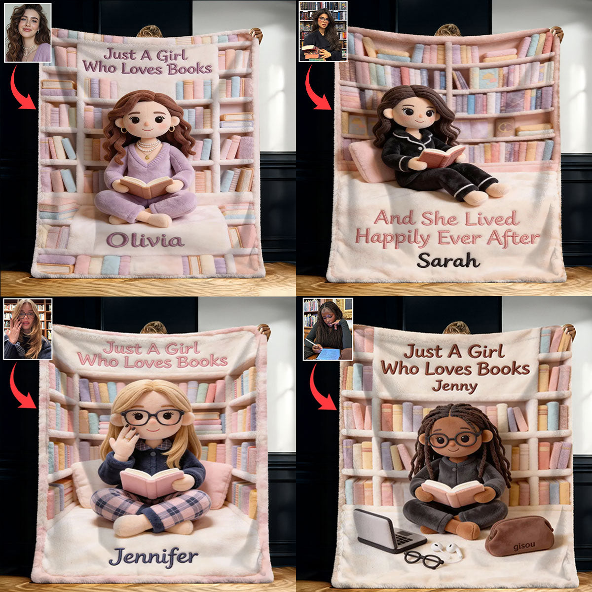 Just A Girl Who Loves Books - Personalized Book Blanket