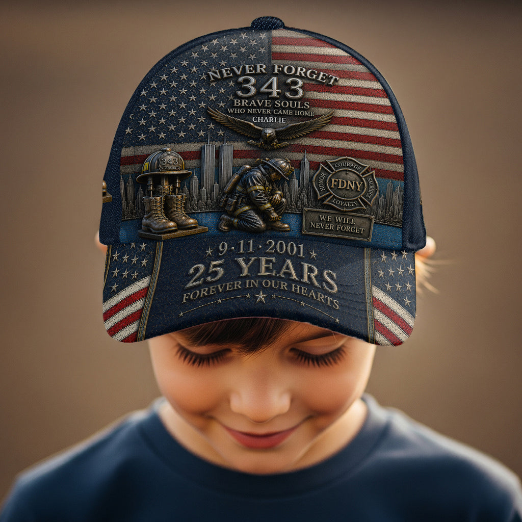 Firefighter 9/11 25th Anniversary Memorial - Personalized Firefighter Classic Cap