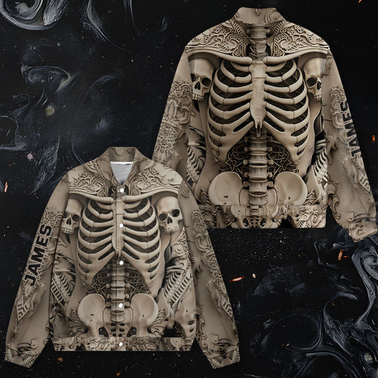 Veste universitaire personnalisée à motif crâne effrayant