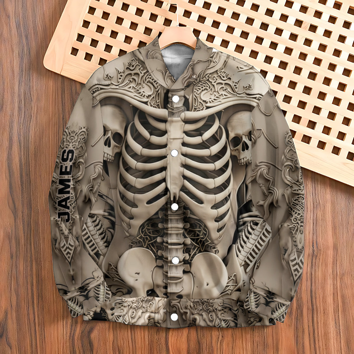 Scary Skull - Personalized Skull Varsity Jacket