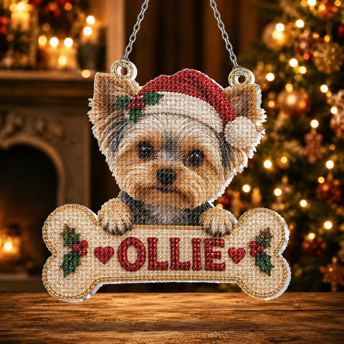 Merry Woofmas - Personalized Dog Diamond Painting Ornament Kit