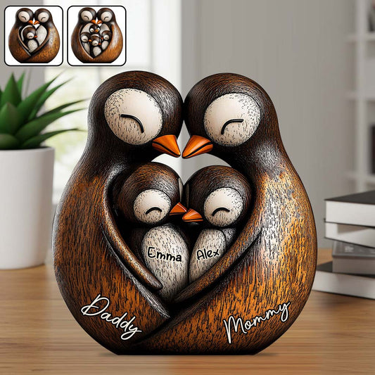 Papa Pingouin - Plaque acrylique personnalisée en forme de père