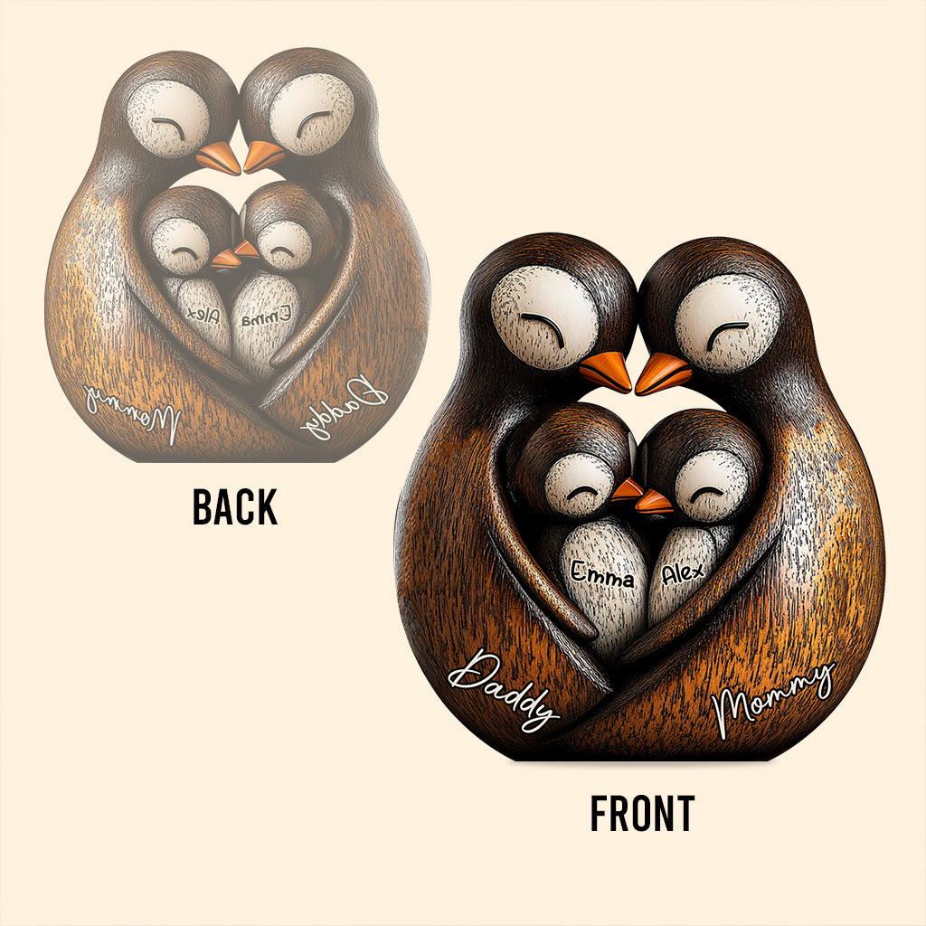 Penguine Dad - Personalized Father Custom Shaped Acrylic Plaque