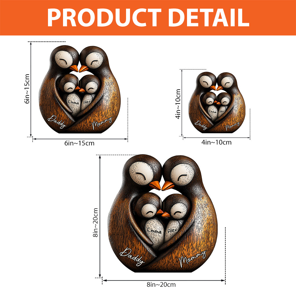 Penguine Dad - Personalized Father Custom Shaped Acrylic Plaque