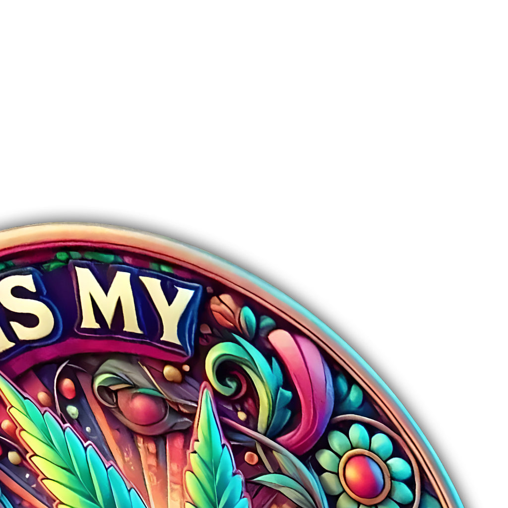 Le cannabis, ma thérapie - Panneau métallique personnalisé « Coupe de cannabis »