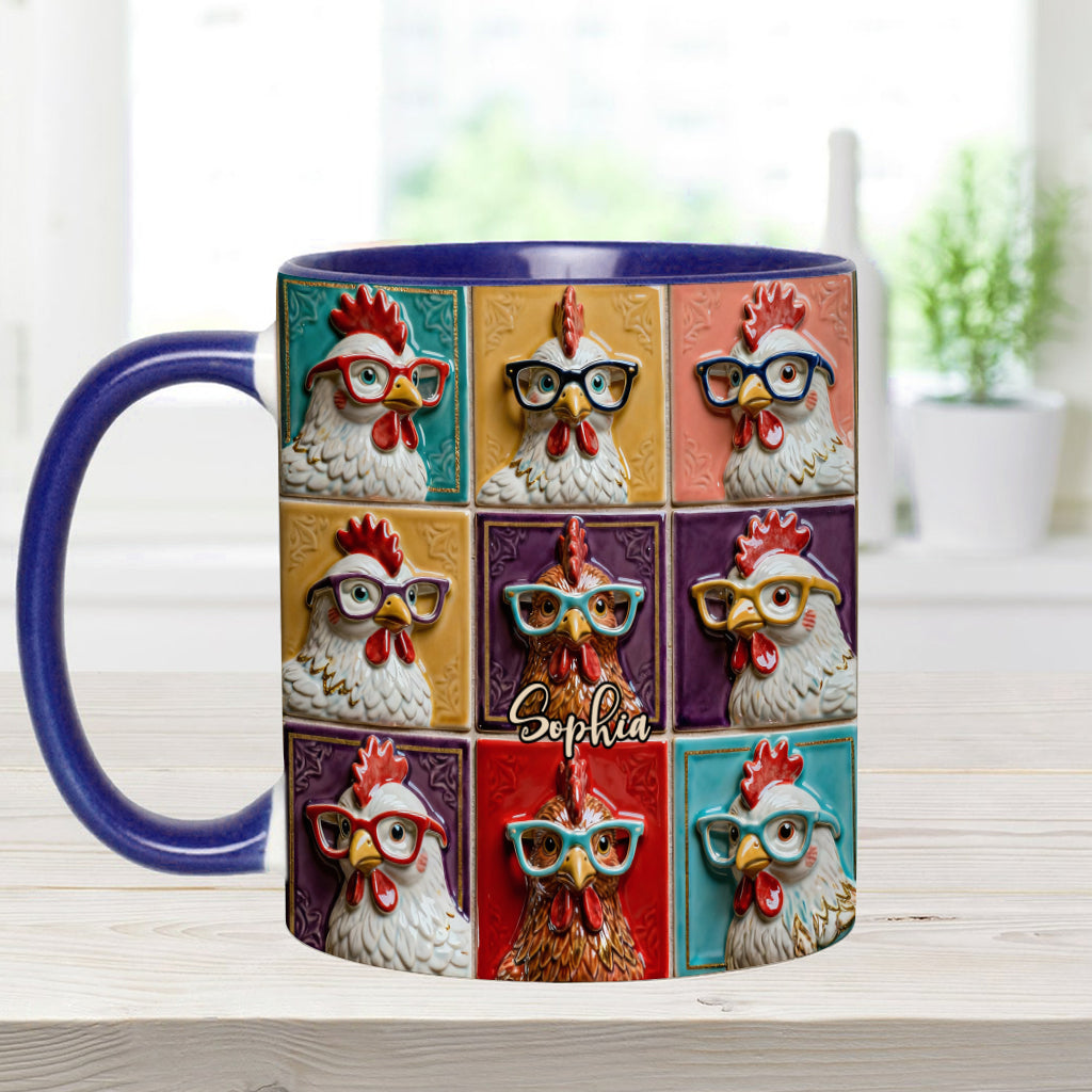 Mug personnalisé « Love Chicken » avec motif poulet