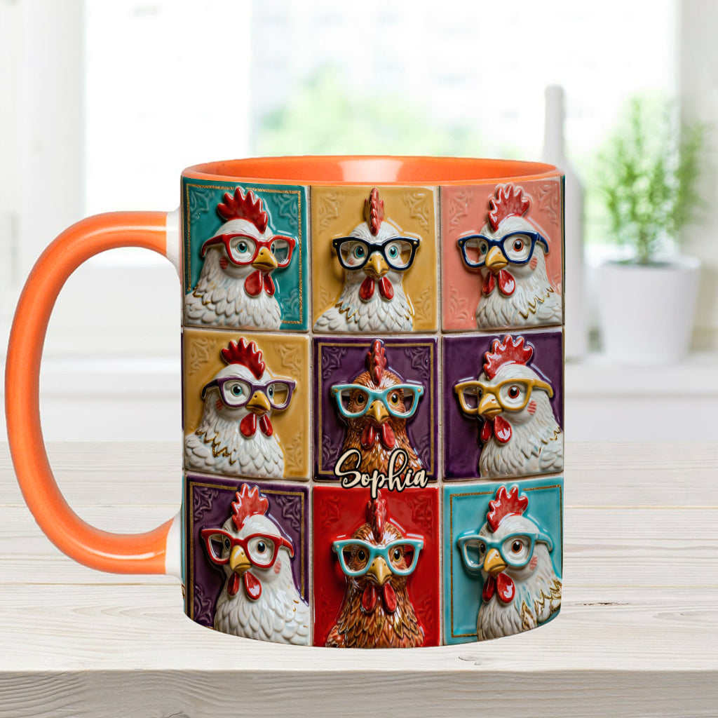 Mug personnalisé « Love Chicken » avec motif poulet