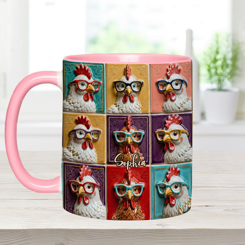 Mug personnalisé « Love Chicken » avec motif poulet