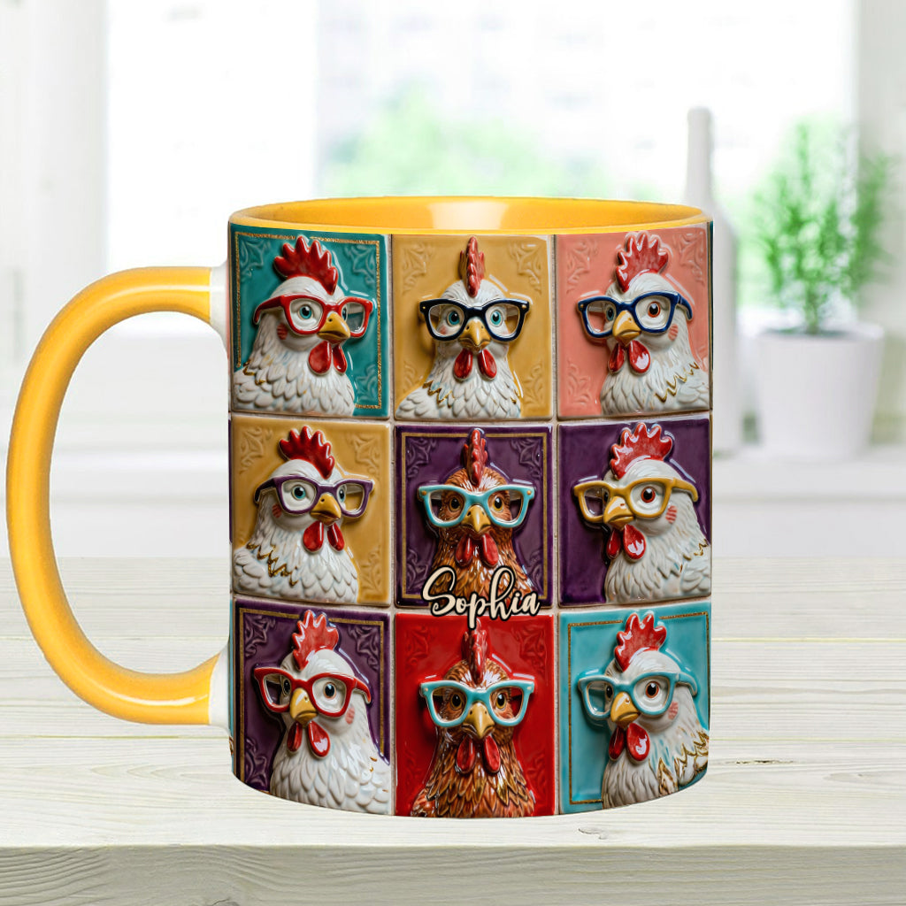 Mug personnalisé « Love Chicken » avec motif poulet
