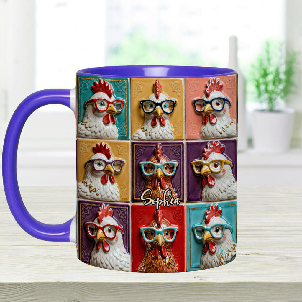 Mug personnalisé « Love Chicken » avec motif poulet