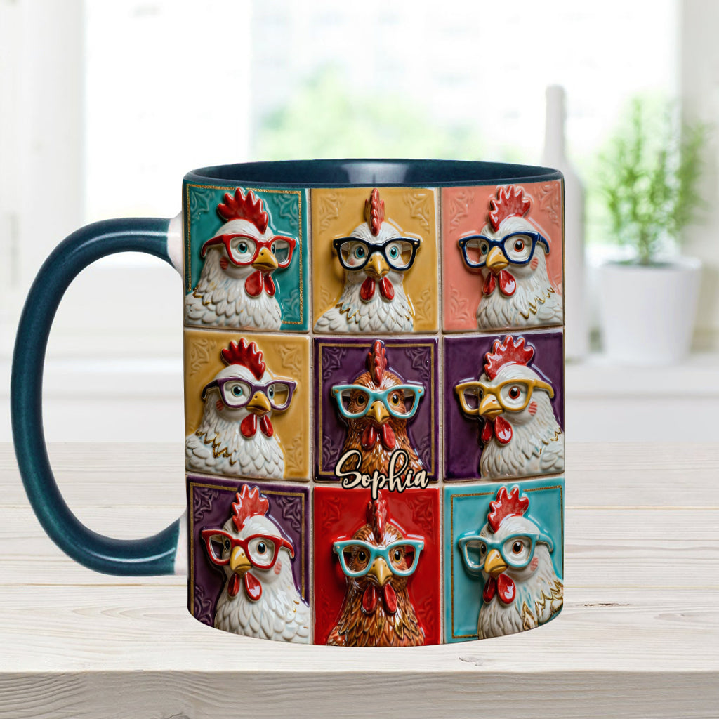 Mug personnalisé « Love Chicken » avec motif poulet