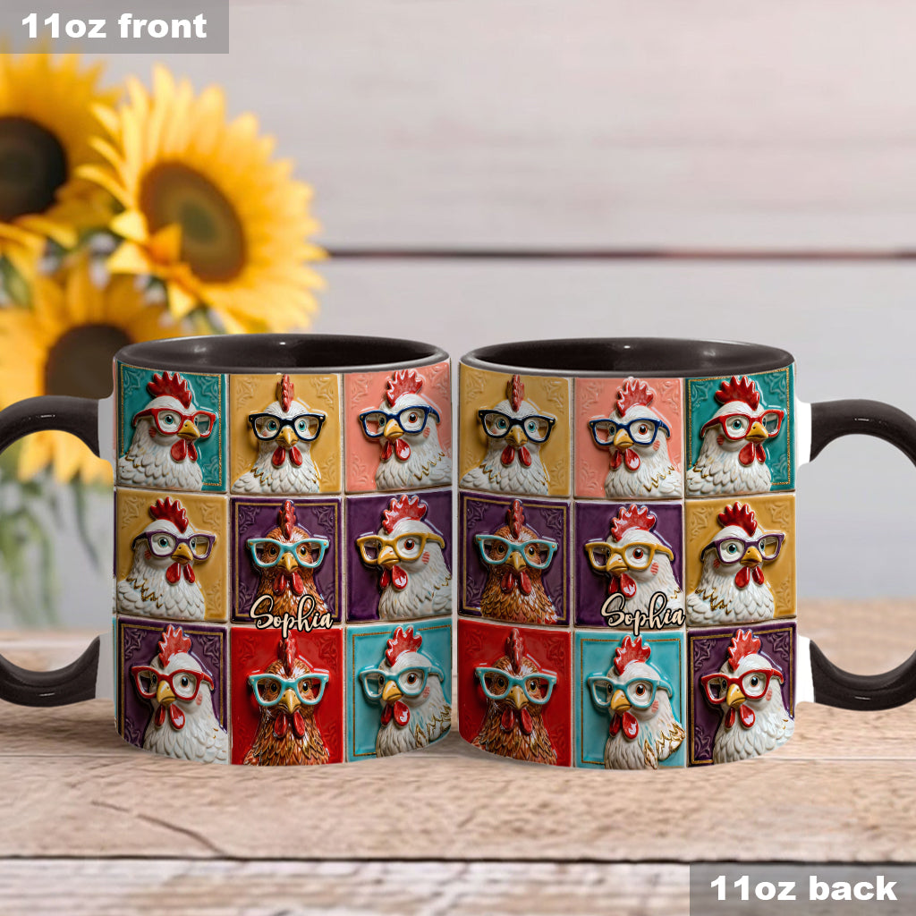 Mug personnalisé « Love Chicken » avec motif poulet
