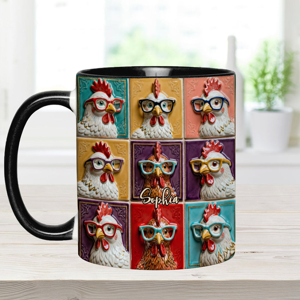 Mug personnalisé « Love Chicken » avec motif poulet