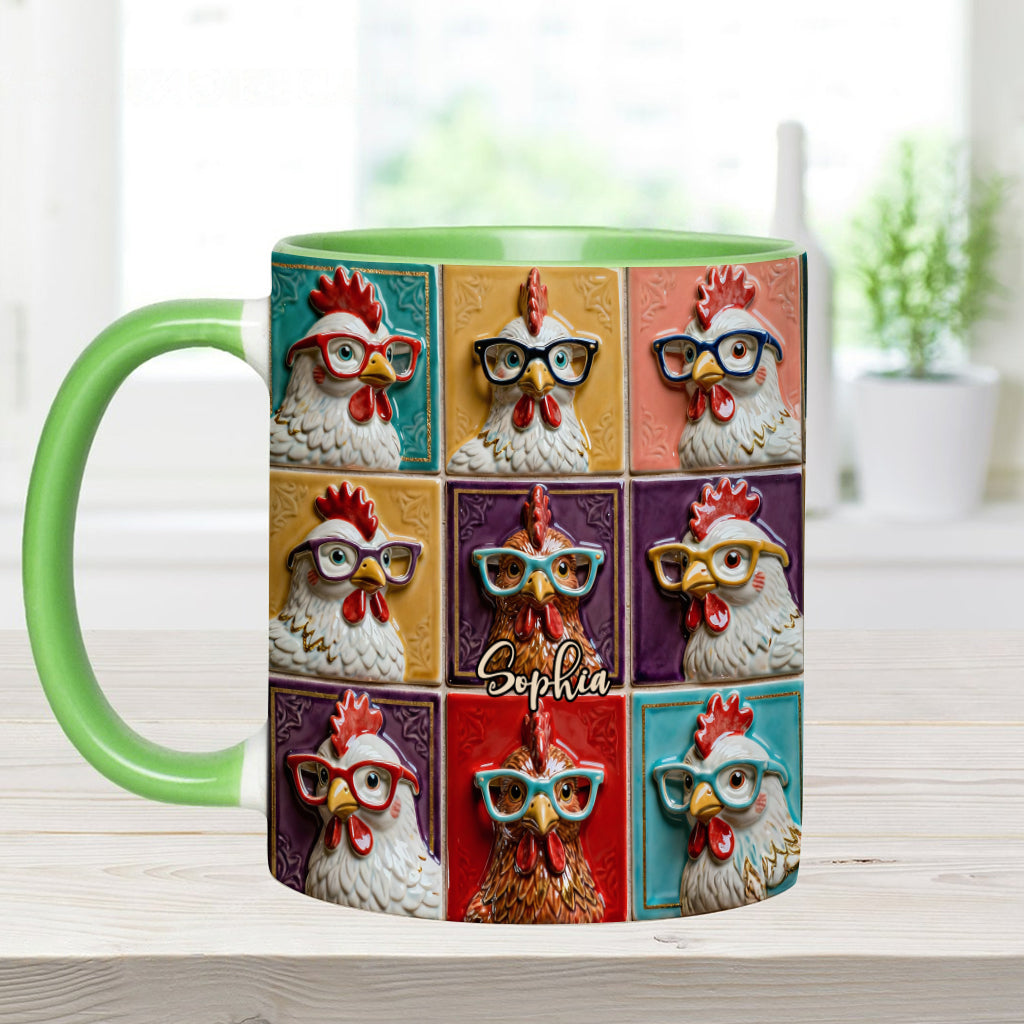 Mug personnalisé « Love Chicken » avec motif poulet