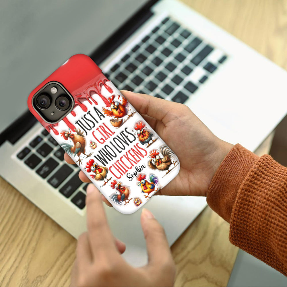 Just A Girl Who Loves Chicken - Personalized Chicken Full Print Phone Case