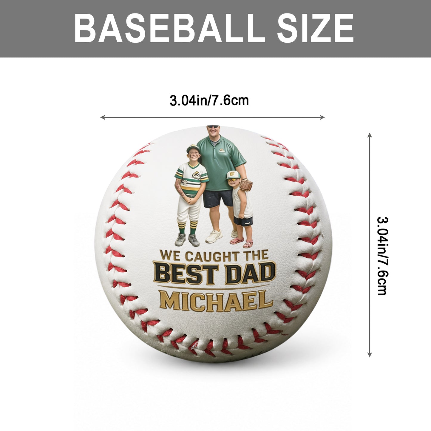 Baseball Dad - Personalized Baseball Multi-Sport Ball