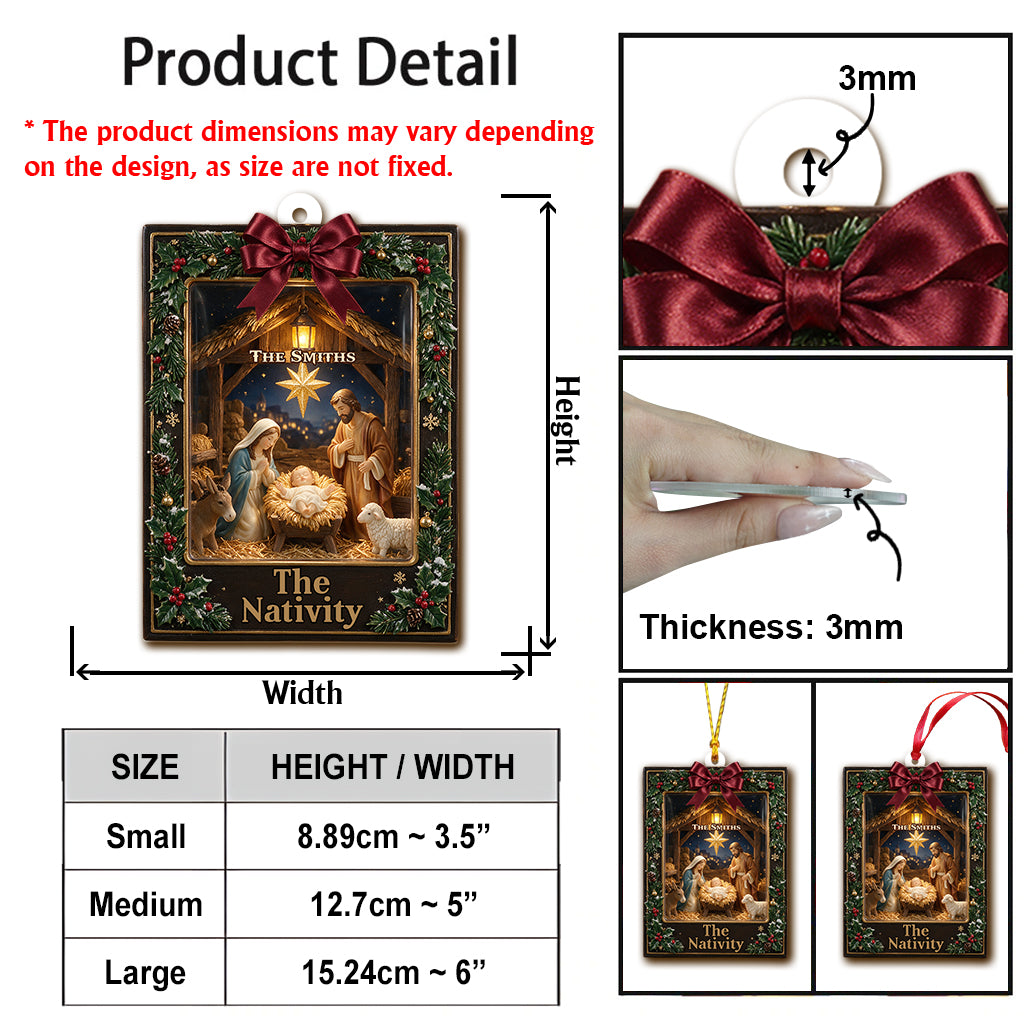 The Nativity - Personalized Christian Ornament
