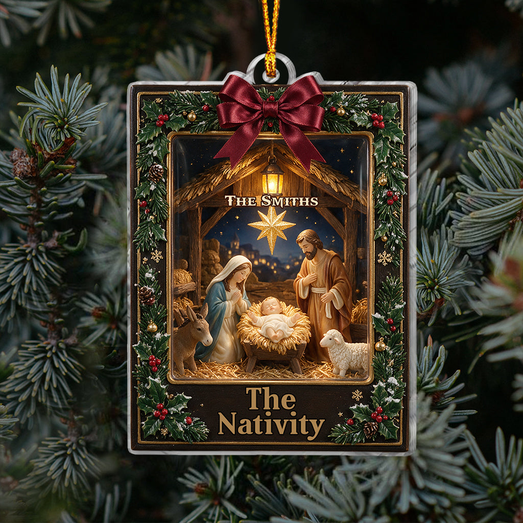 The Nativity - Personalized Christian Ornament