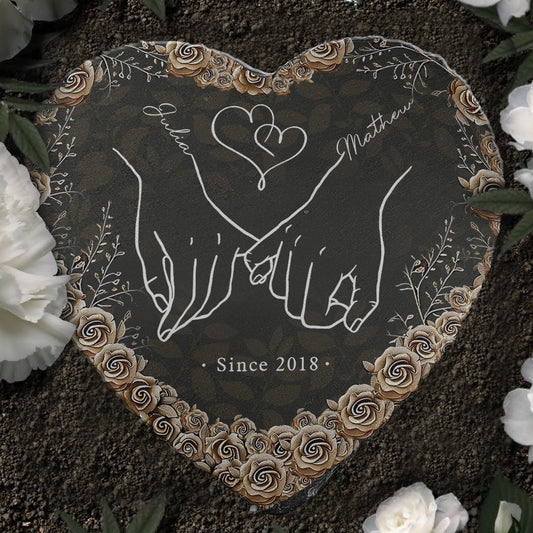 De notre premier baiser - Pierre en forme de cœur personnalisée pour les couples