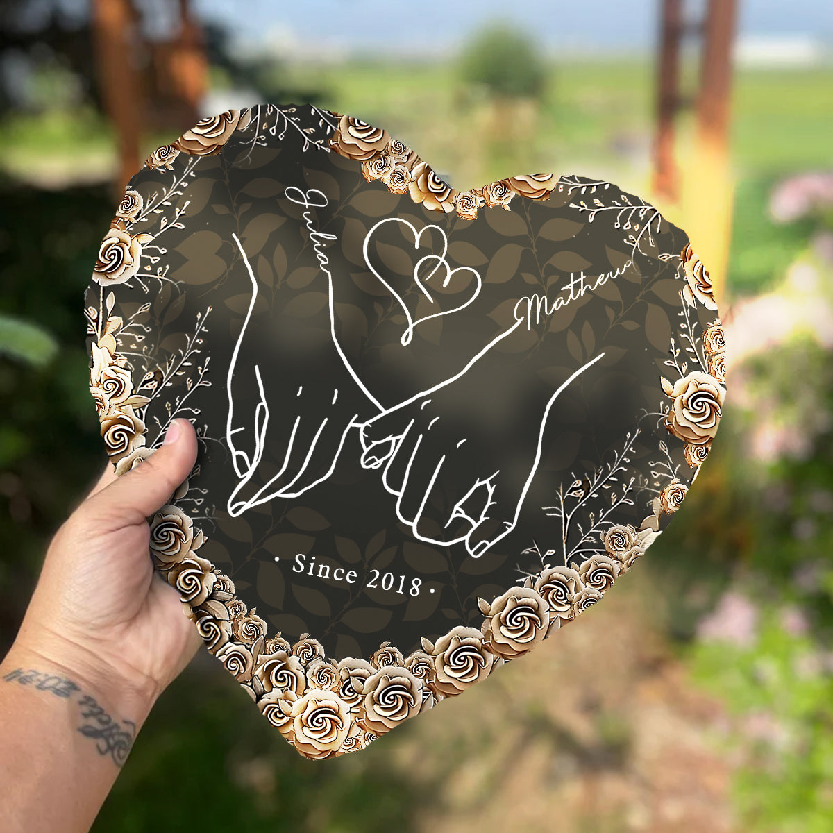 De notre premier baiser - Pierre en forme de cœur personnalisée pour les couples