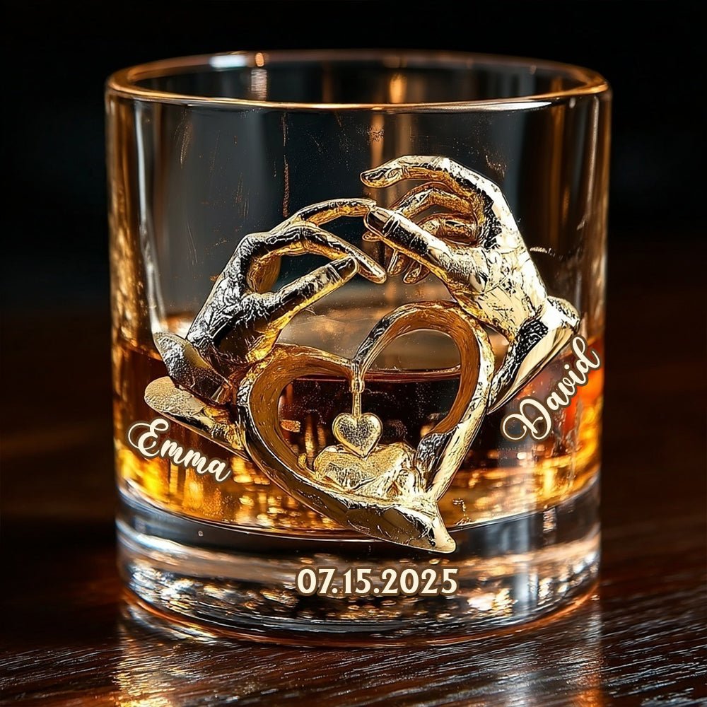 Cadeau d'anniversaire pour lui/elle - Verres à whisky personnalisés pour couple