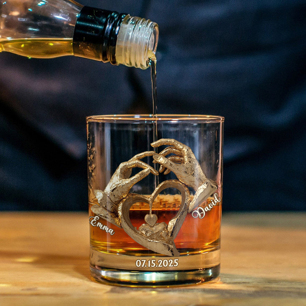Cadeau d'anniversaire pour lui/elle - Verres à whisky personnalisés pour couple