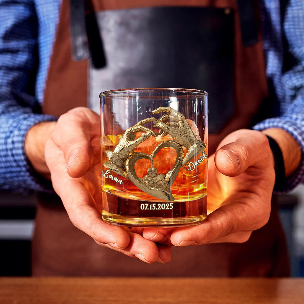 Cadeau d'anniversaire pour lui/elle - Verres à whisky personnalisés pour couple