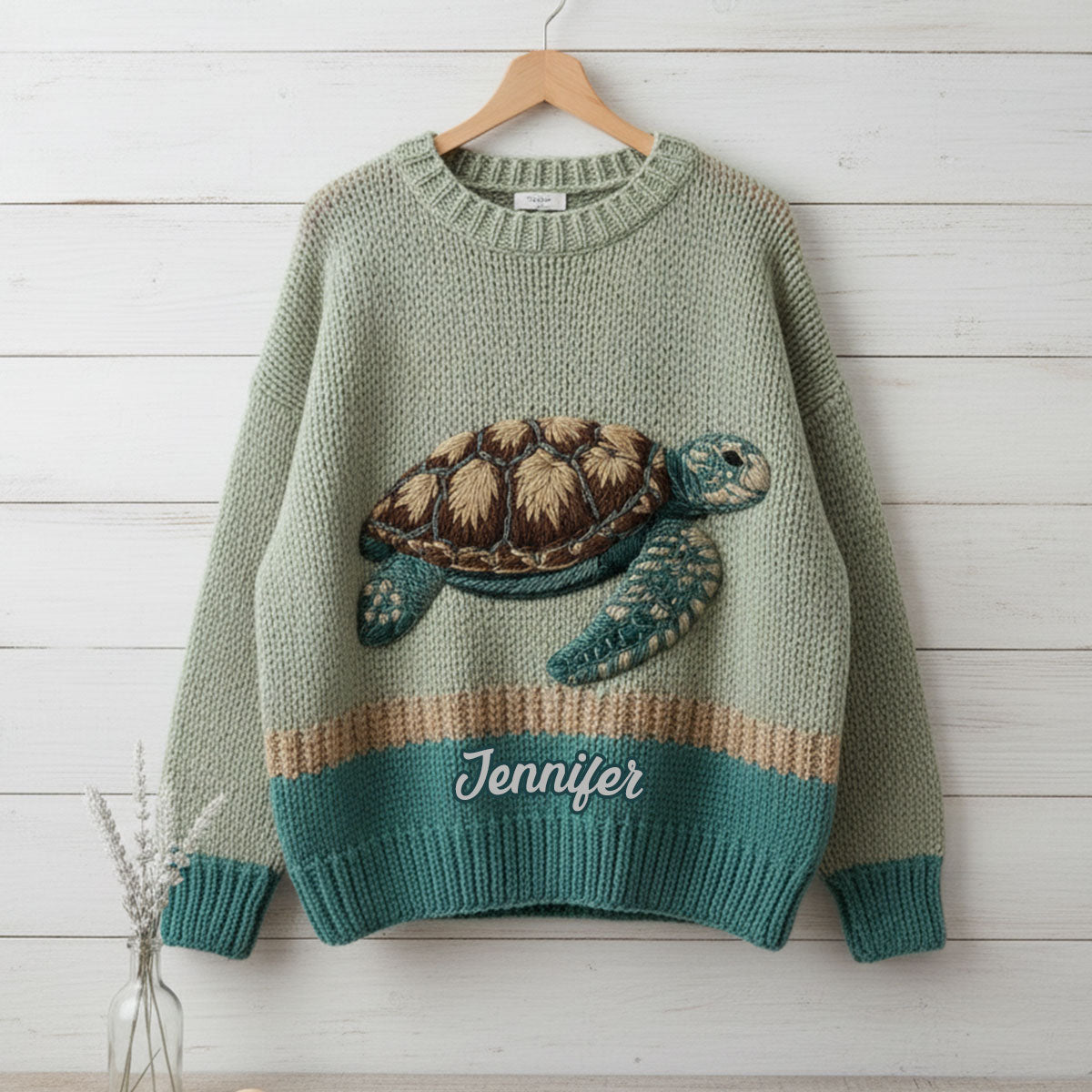 Belle tortue - Pull moche personnalisé avec une tortue