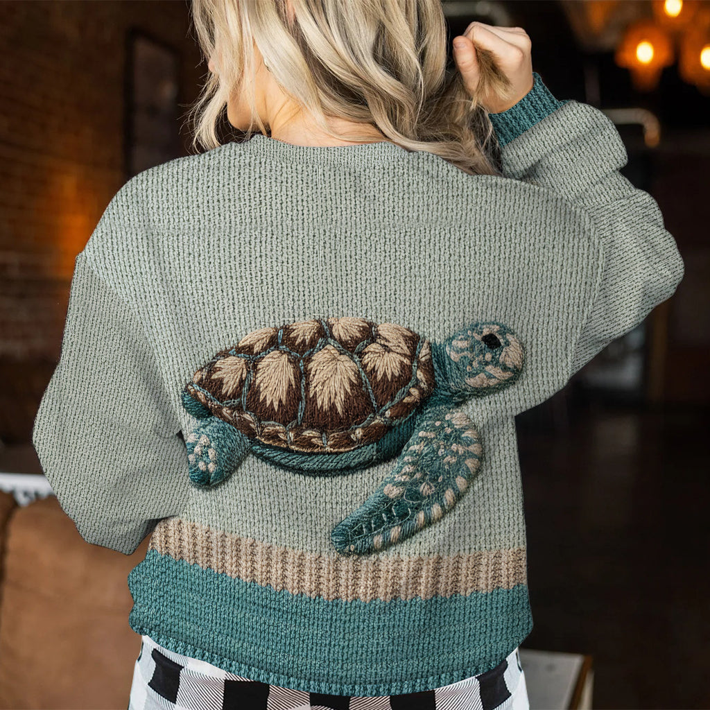 Belle tortue - Pull moche personnalisé avec une tortue