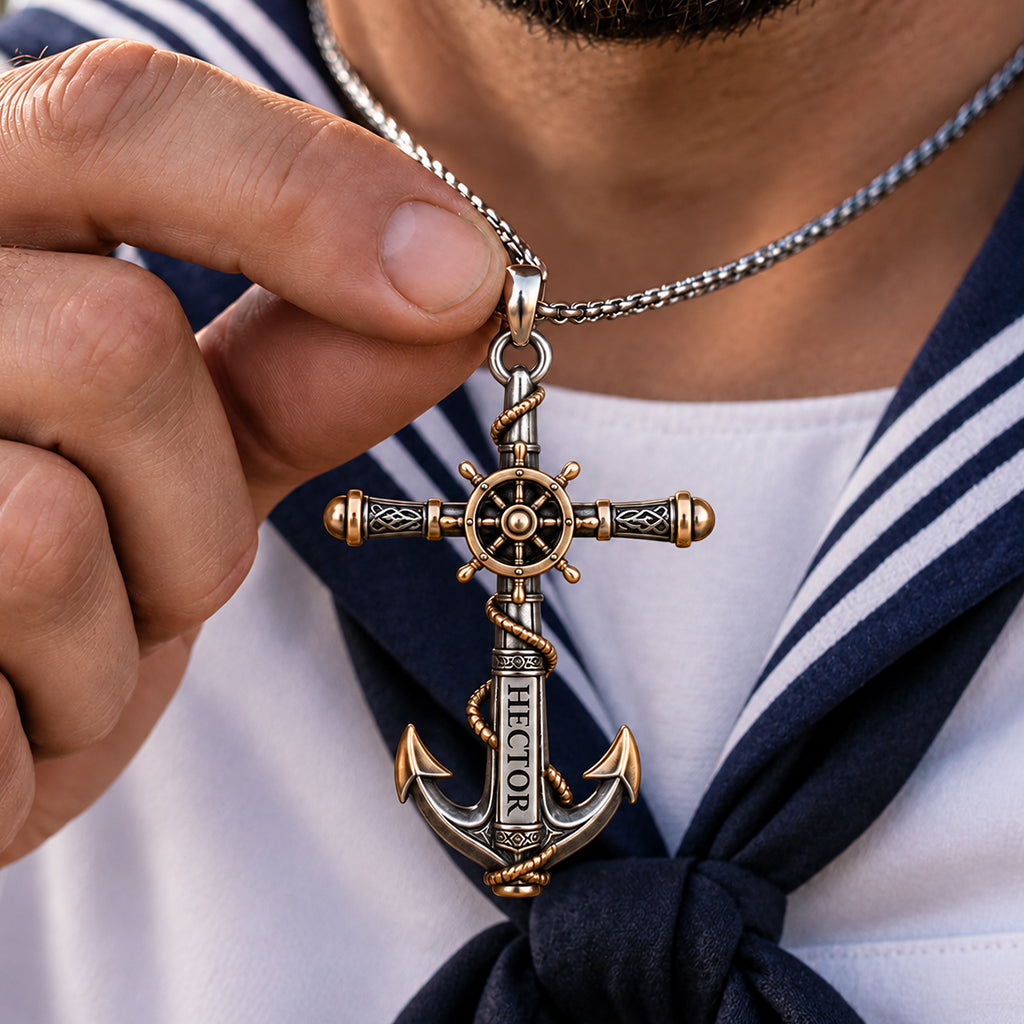 Anchor - Personalized Boating Shaped Metal Pendant Necklace