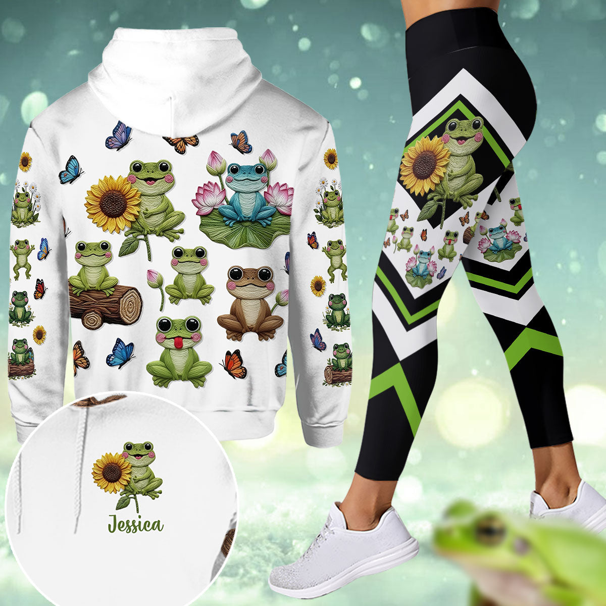 Just A Girl Who Loves Frogs - Personalized Frog Hoodie and Leggings