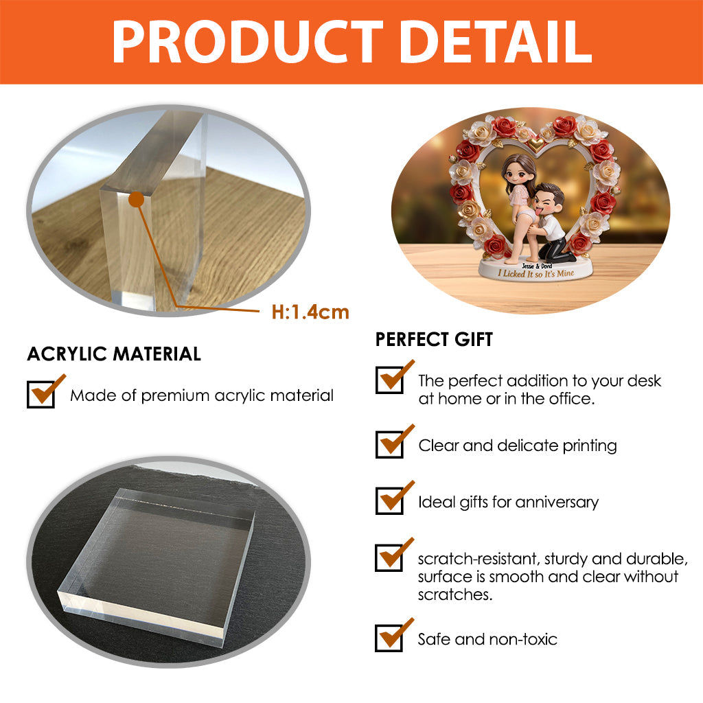 It's Mine - Personalized Spicy Couple Custom Shaped Acrylic Plaque