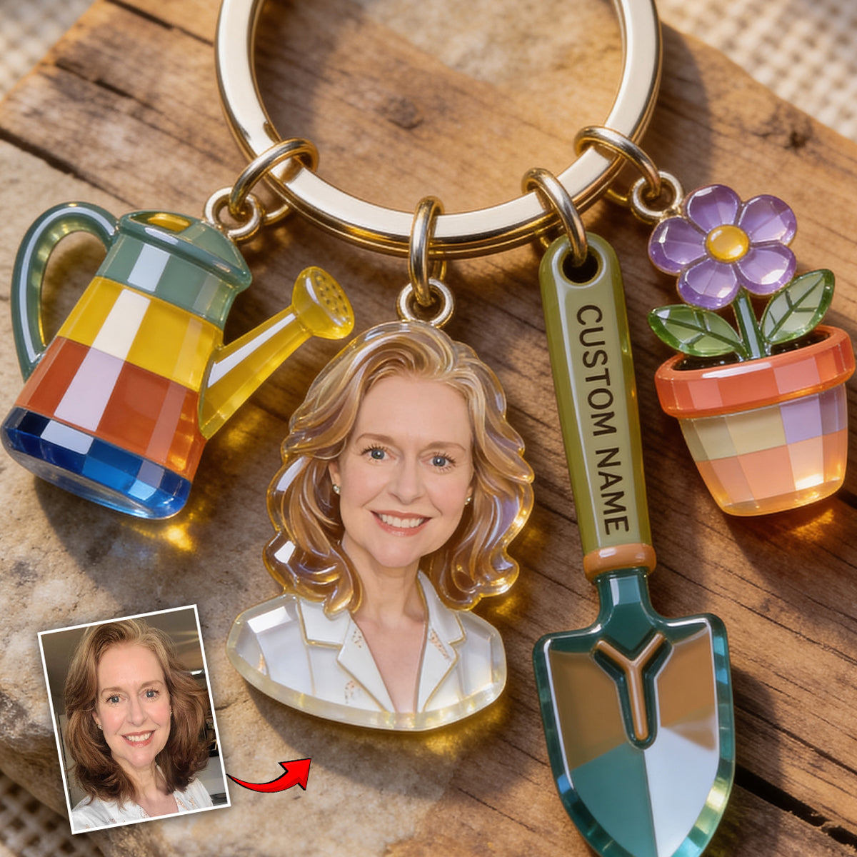 Love Gardening - Personalized Gardening Keychain With Charms