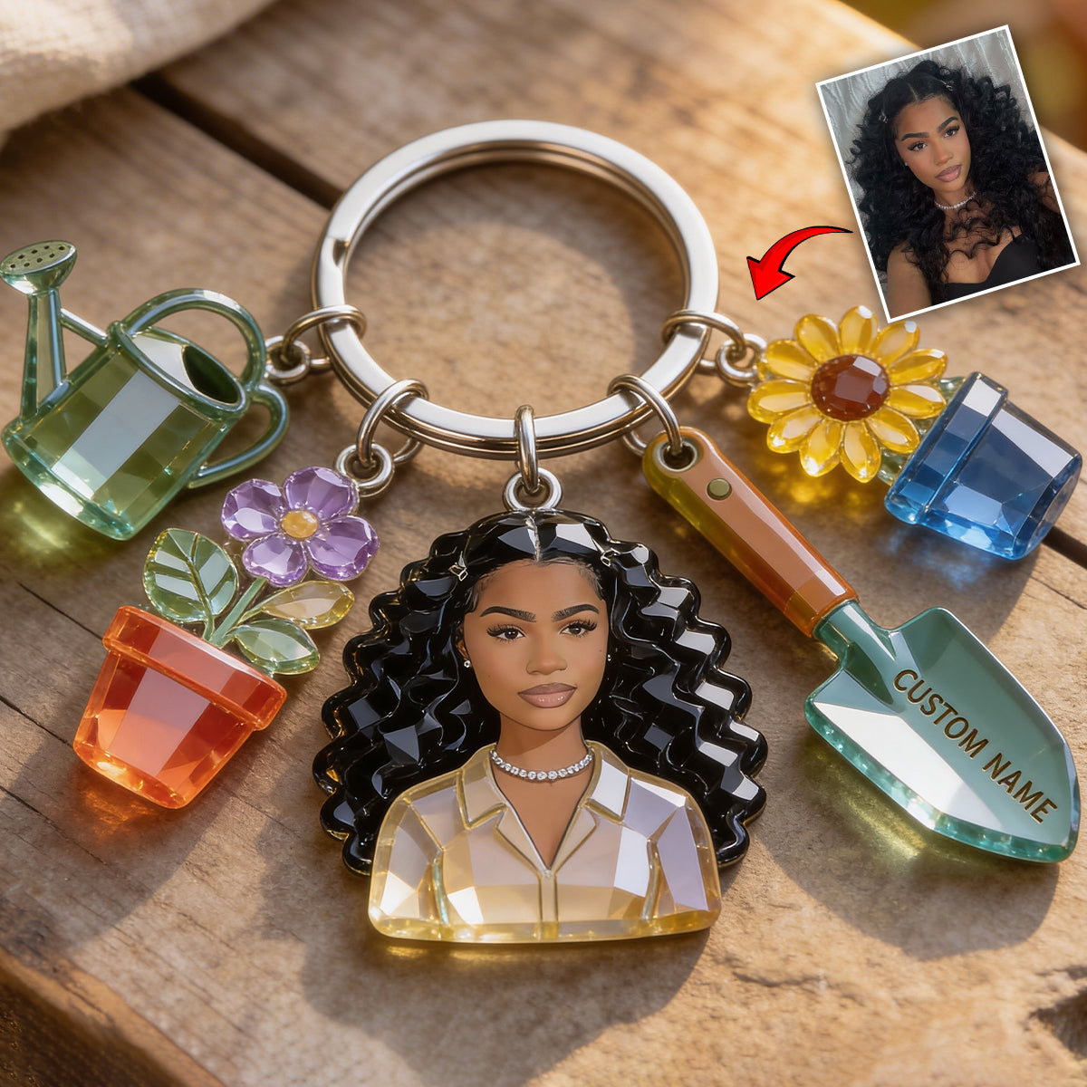 Love Gardening - Personalized Gardening Keychain With Charms