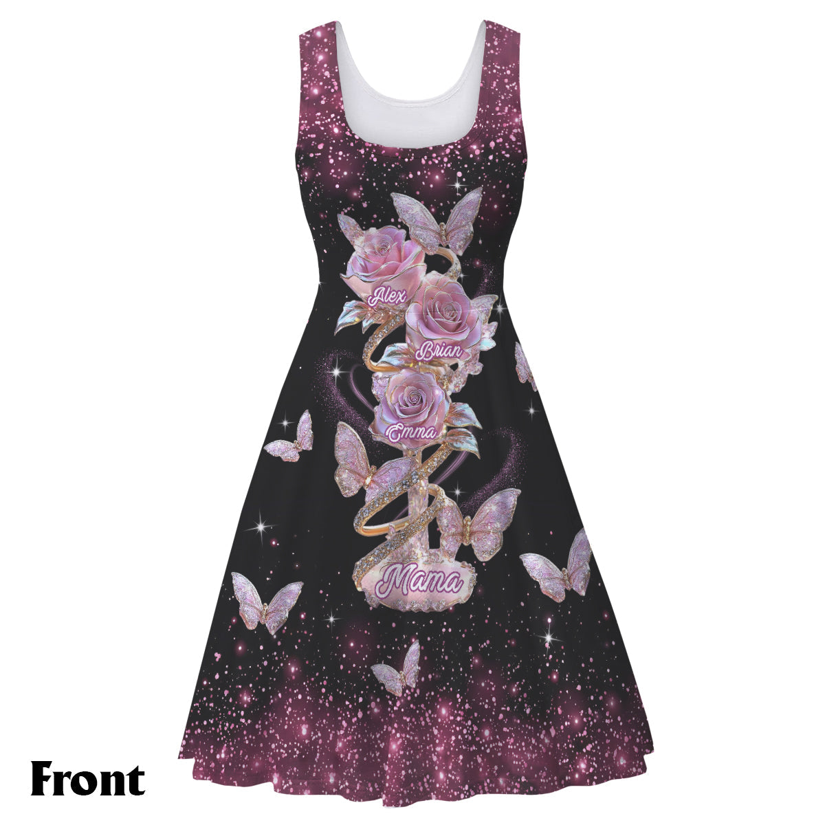 Magnifique cadeau de roses pour maman, grand-mère… - Robe sans manches personnalisée pour maman