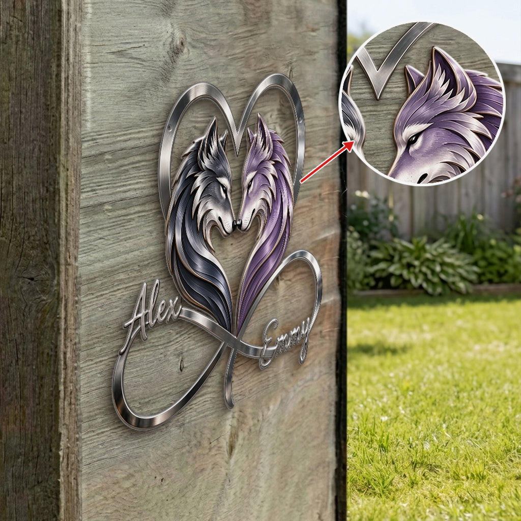 You & Me We Got This - Personalized Wolf 3D Printed Cut Metal Sign
