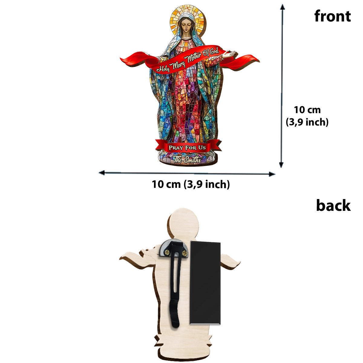 Priez pour nous - Clip de pare-soleil de voiture personnalisé à motif chrétien