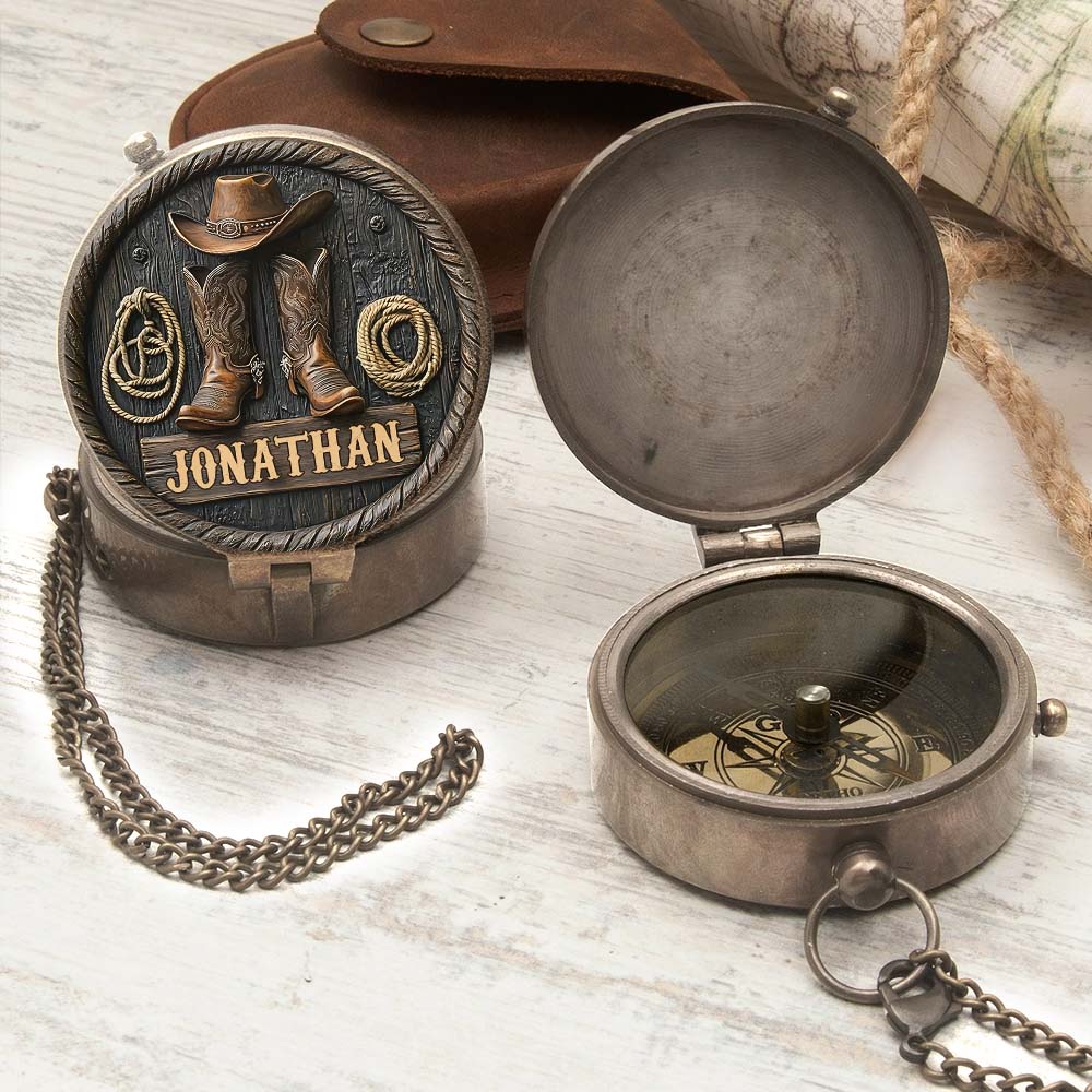Cowboy, Cowgirl Life - Personalized Western Outfit Compass