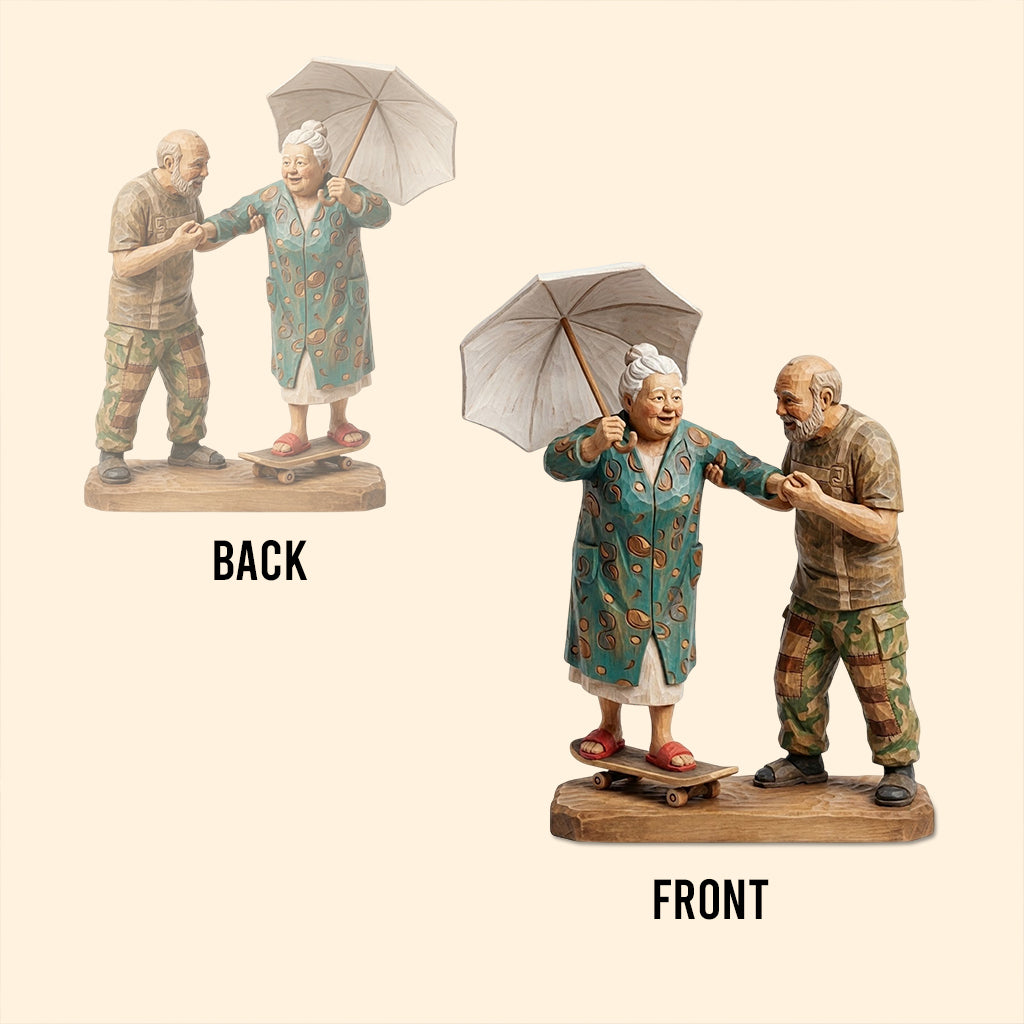 Wooden Couple - Personalized Couple Custom Shaped Acrylic Plaque