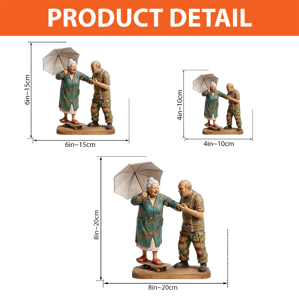 Wooden Couple - Personalized Couple Custom Shaped Acrylic Plaque