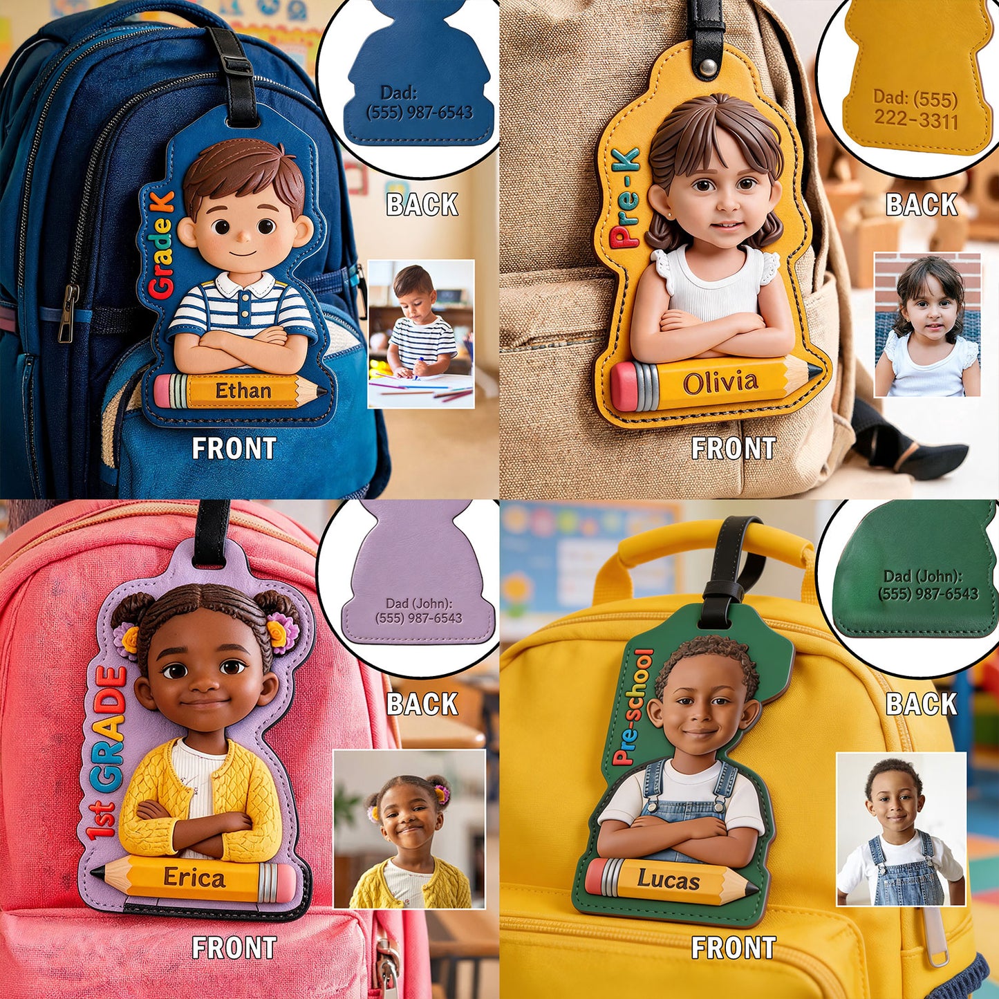 Étiquette de Bagages Personnalisée - Retour à l'École