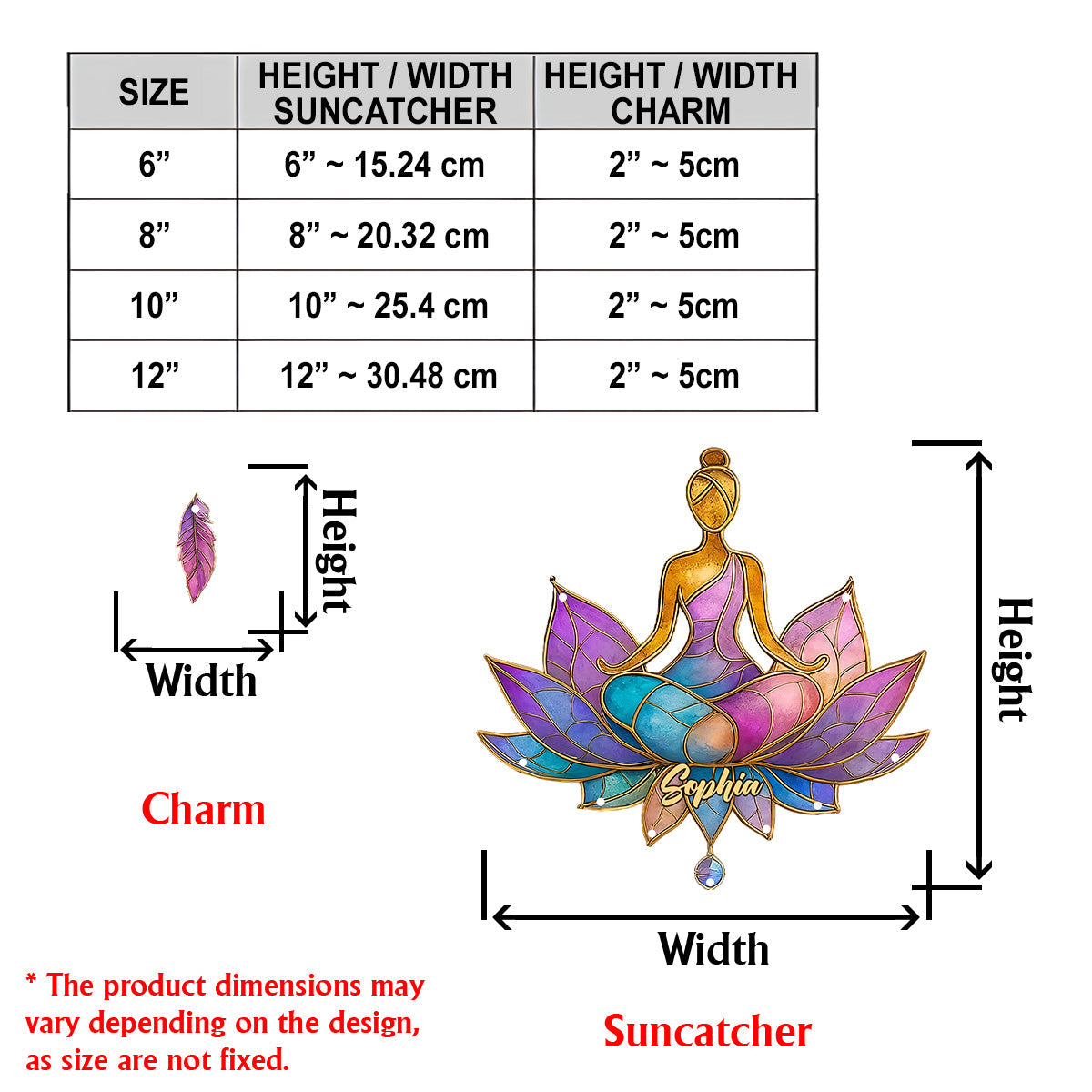 Temps de méditation - Attrape-soleil de yoga personnalisé à suspendre à la fenêtre avec breloques