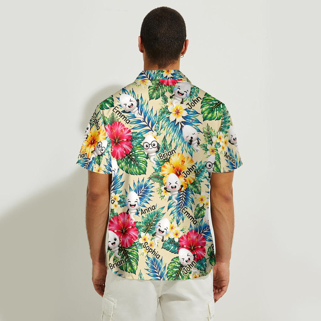 Nous avions l'habitude de vivre dans vos balles - Chemise hawaïenne personnalisée pour père