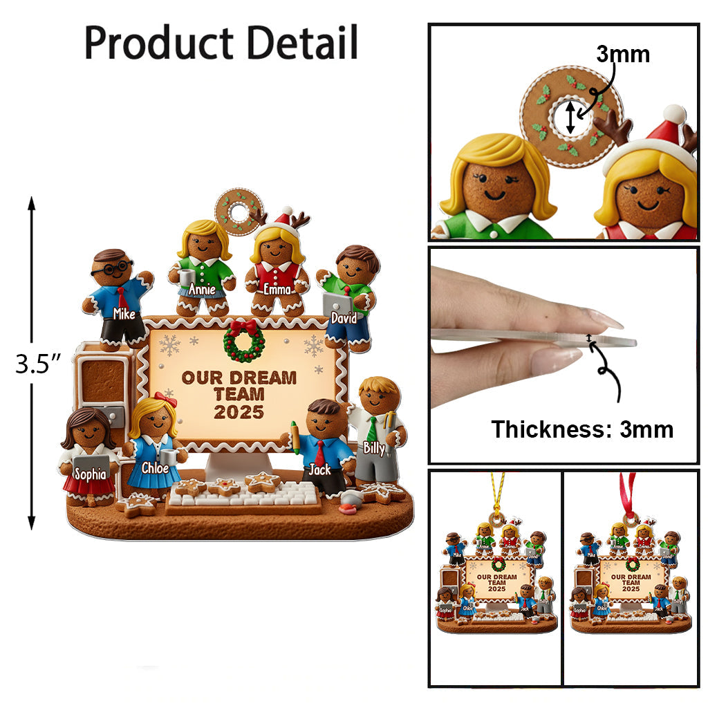 Notre équipe de rêve - Ornement transparent personnalisé Corworker